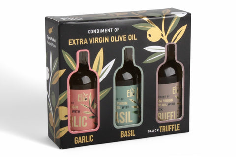 ELIA CONDIMENT FLAVOURED EXTRA VIRGIN OLIVE OIL SET X3 50ML