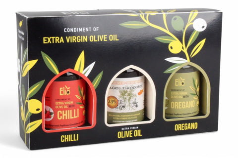 ELIA CONDIMENT FLAVOURED EXTRA VIRGIN OLIVE OIL SET X3 100ML