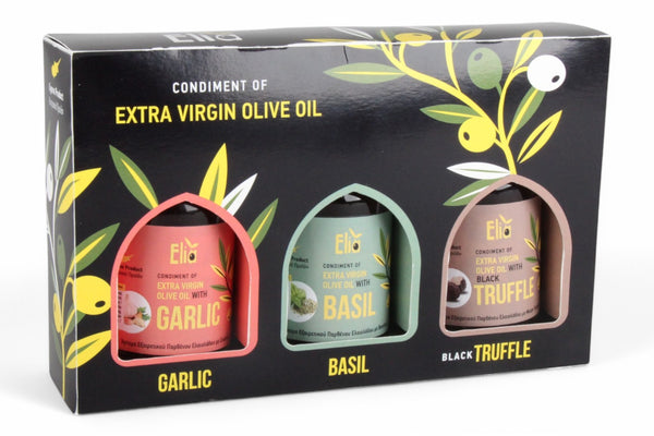 ELIA CONDIMENT FLAVOURED EXTRA VIRGIN OLIVE OIL SET X3 100ML