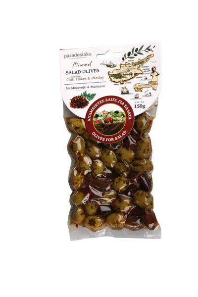 MIXED SALAD OLIVES (Parsley, Mint, Oregano, Basil, Florina Pepper, Garlic) 150g