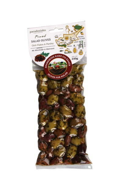 MIXED SALAD OLIVES (Chili Flakes & Parsley) 250g