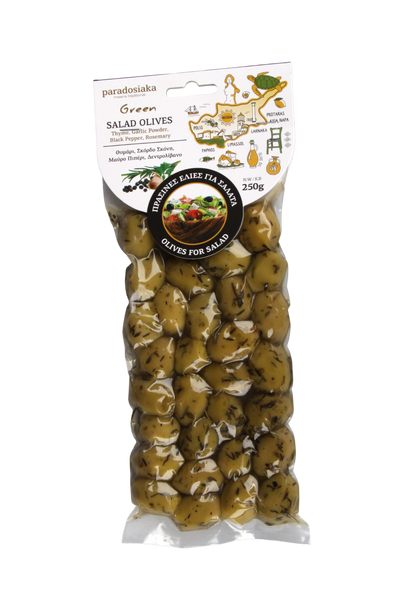GREEN SALAD OLIVES (Thyme, Garlic, Black Pepper, Rosemary) 250g