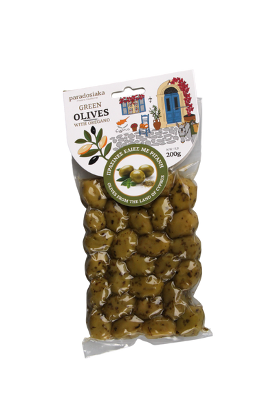 GREEN OLIVES WITH OREGANO 200g