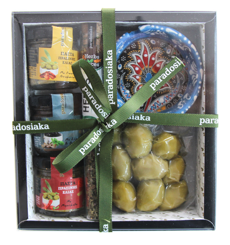 PARADOSIAKA GIFT SET WITH OLIVES & OLIVE PASTE