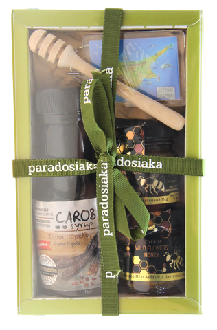 PARADOSIAKA GIFT SET WITH HONEY, CAROB SYROP & KEYRING