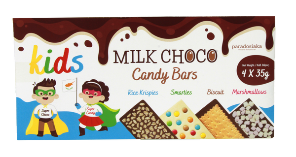 MILK CHOCO CANDY BARS 4 X 35g