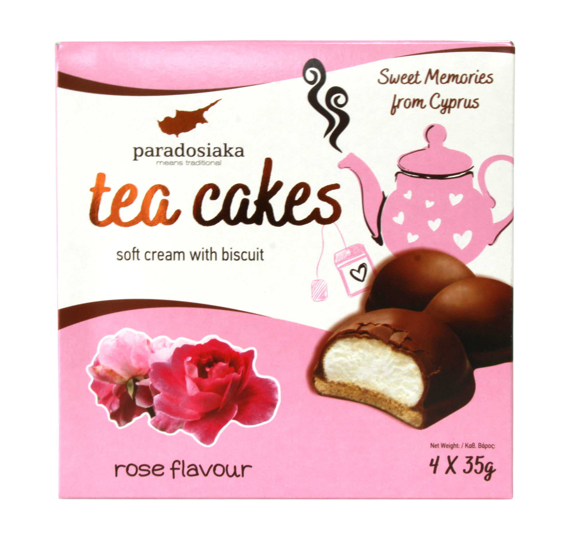 TEA CAKES WITH ROSE FLAVOR 4 X 35 g