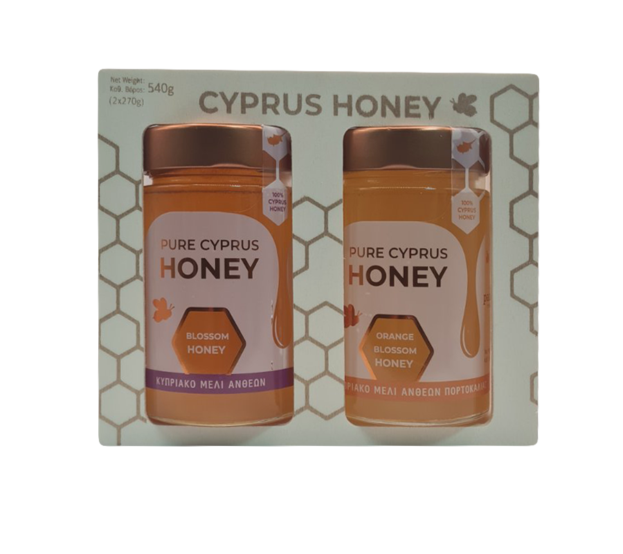 PURE CYPRUS HONEY SET ORANGE BLOSSOM AND BLOSSOM 540g