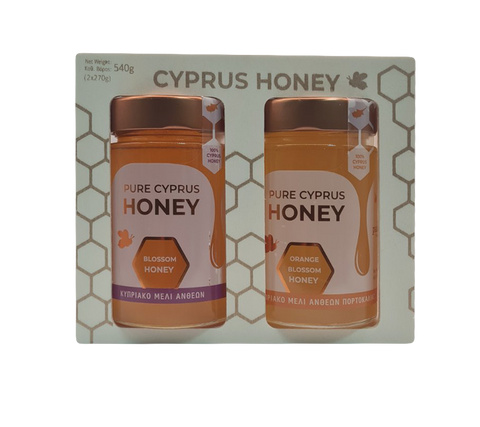 PURE CYPRUS HONEY SET ORANGE BLOSSOM AND BLOSSOM 540g