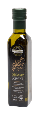 ORGANIC EXTRA VIRGIN OLIVE OIL IN GLASS BOTTLE 250ml