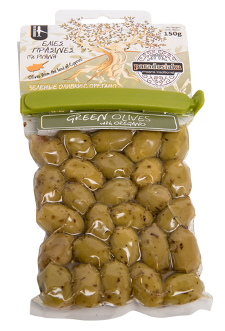 GREEN OLIVES WITH OREGANO 150g