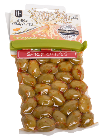 GREEN SPICY OLIVES 150g