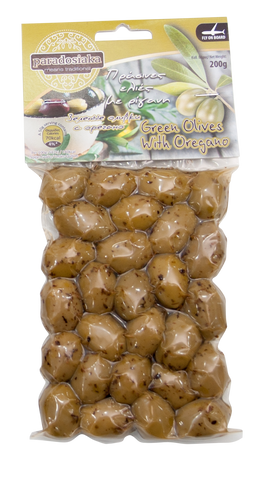 GREEN OLIVES WITH OREGANO 200g