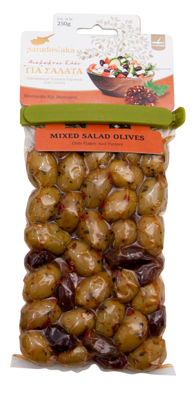 MIXED SALAD OLIVES (Chili Flakes & Parsley) 250g