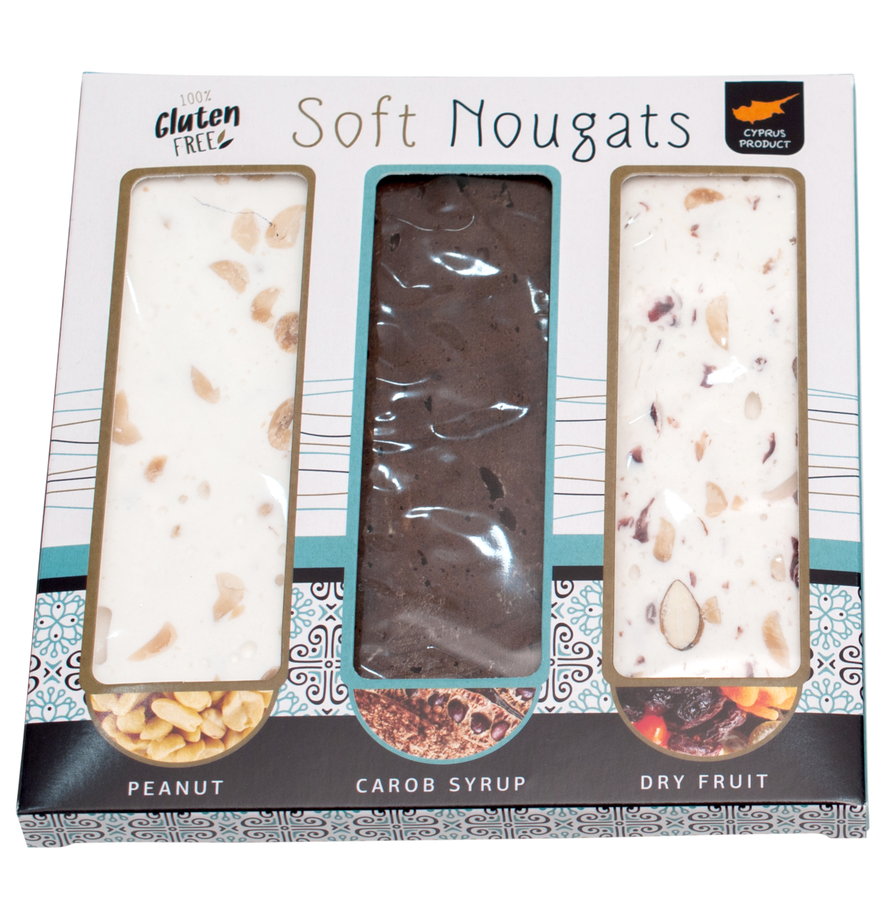 NOUGAT BOX WITH PEANUT, CAROB & DRY FRUIT 240g