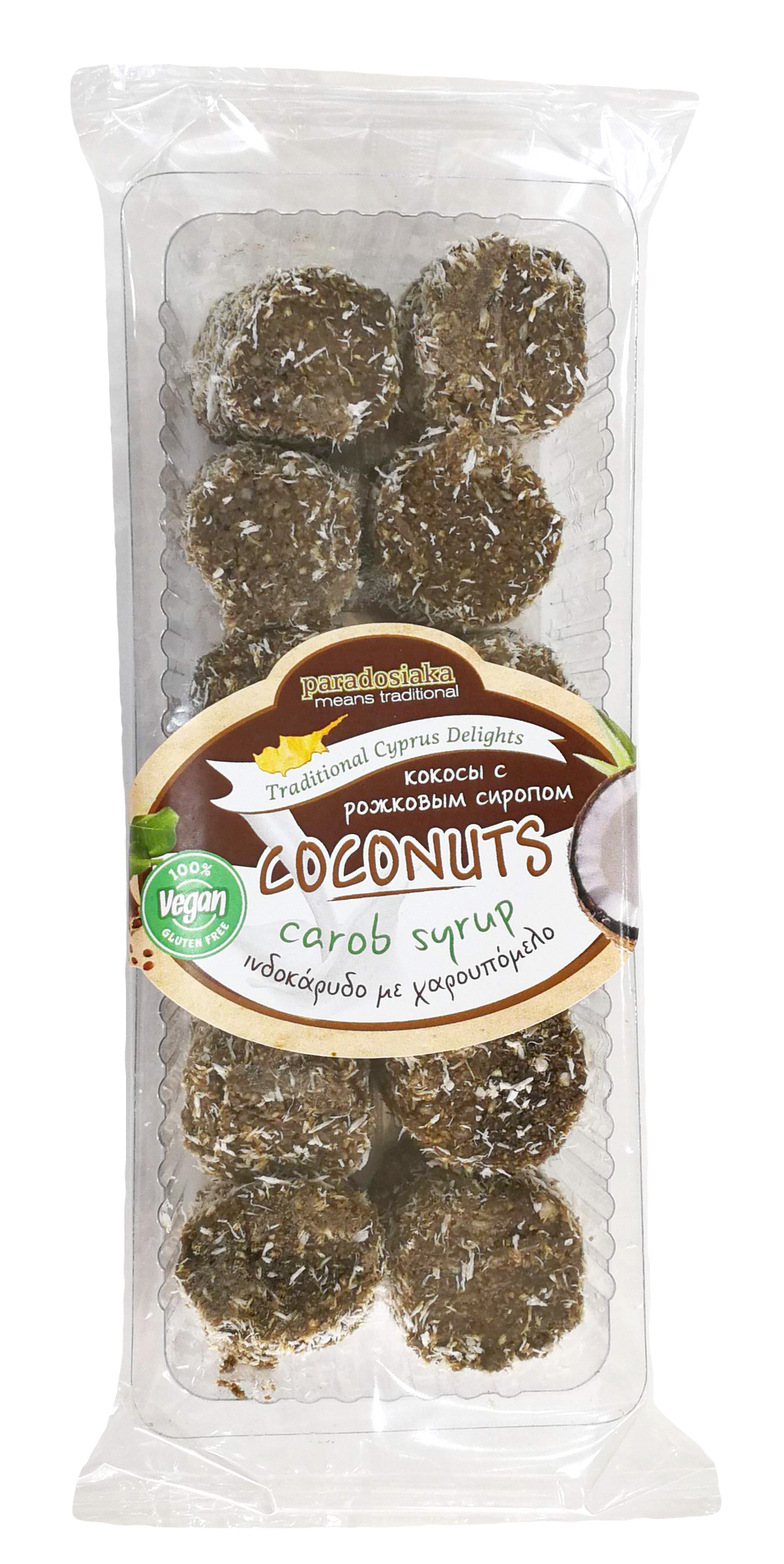 COCONUT ROLLS CAROB SYRUP 250g