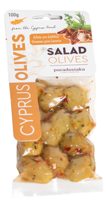 SALAD OLIVES WITH THYME, ROSEMARY, OREGANO, SUNDRIED TOMATO, GARLIC 100g