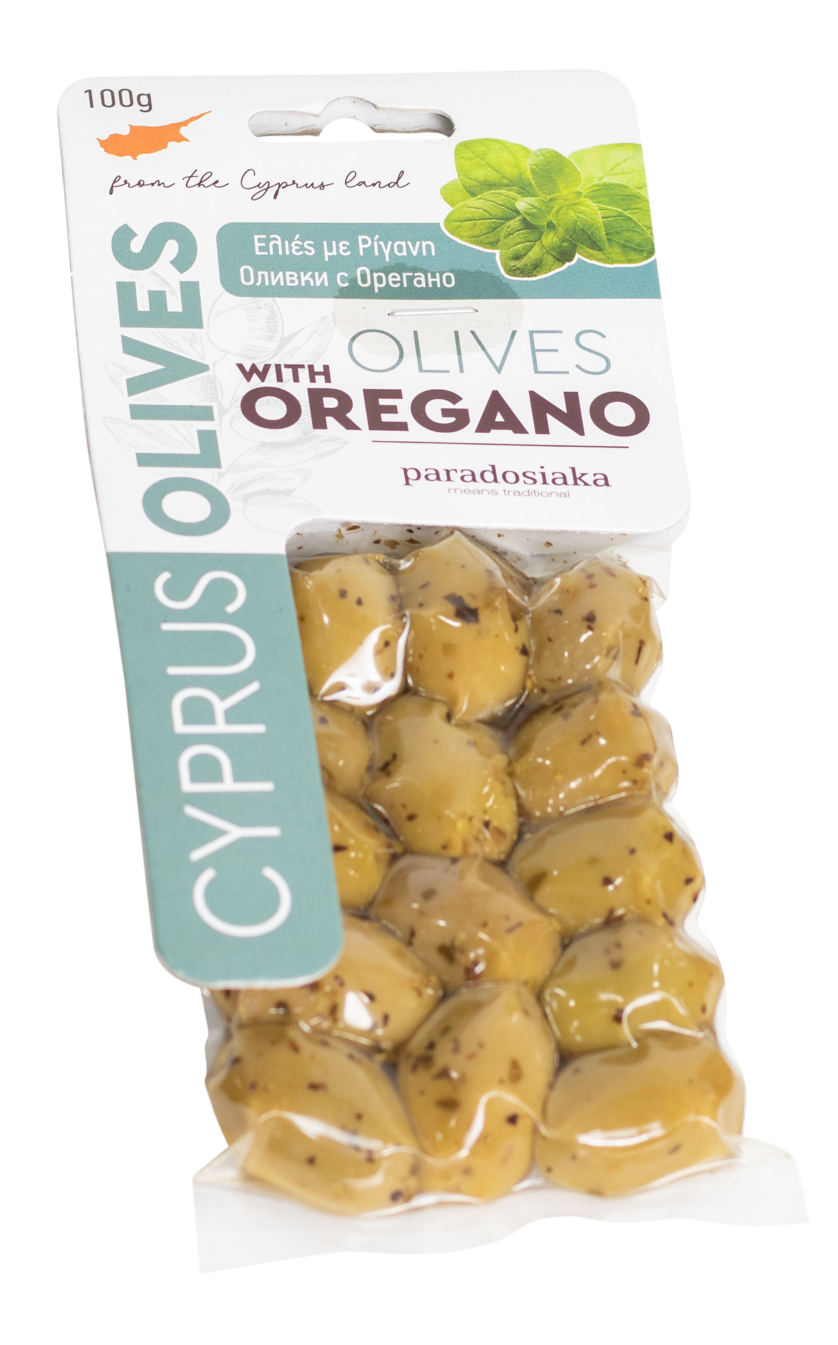 GREEN OLIVES WITH OREGANO 100g