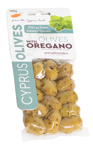 GREEN OLIVES WITH OREGANO 100g