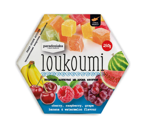 LOUKOUMI ASSORTED FRUIT WITH WATERMELON  250g