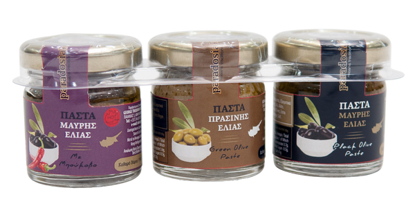 SET FLAVOURED OLIVE PASTES 3X30g