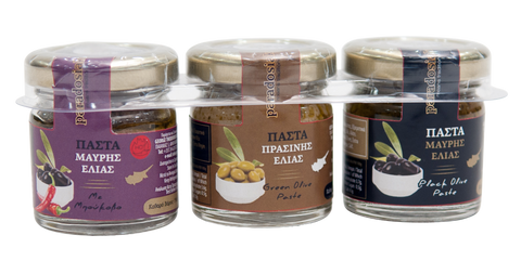 SET FLAVOURED OLIVE PASTES 3X30g