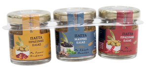 SET FLAVOURED OLIVE PASTES 3X30g