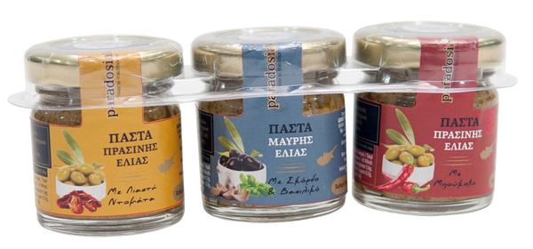 SET FLAVOURED OLIVE PASTES 3X30g